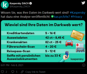 Kaspersky: "Wissen Sie, was Ihre Daten im Darkweb wert sind?
