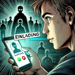 Lukas bekommt eine App-Einladung