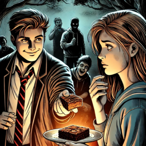 Clara probiert einen Brownie